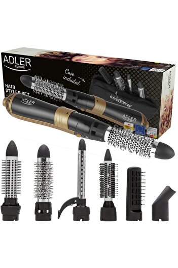 adler Electric Hair Brush, Adler, AD2022, 6 In 1, 1200W, 3 Temperature Settings, Comfortable, Black/Pink