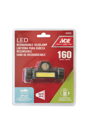 ACE High-Quality 160-Lumens Rechargeable LED Headlamp