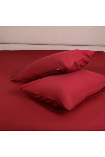 Bed N Home SA 100% Egyptian cotton, 250 thread count, fitted bed sheet set, burgundy, 2 pillowcases, 120*200cm