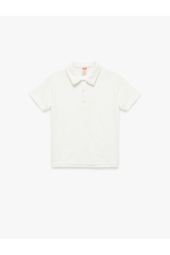 Koton Cotton Short Sleeve Button Polo Neck T-Shirt