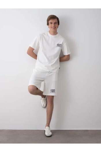 Zekids Boy's 1983 Written Cotton Oversize T-Shirt Shorts Set