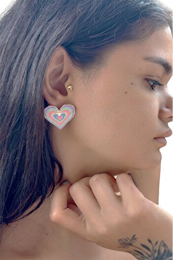 DORA-SS Earrings Heart Detailed Colorful New Season Trend