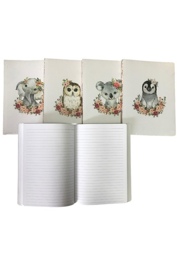 Adalinhome Atakids Lizy Animal Figured Striped School Notebook (21×15 Cm, 80 Sheets)