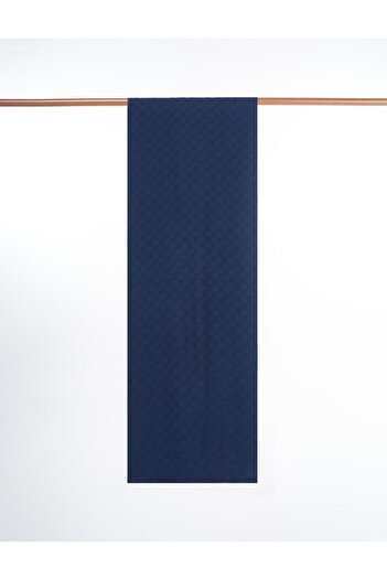 Kayra Dama Monogram Jacquard Viscose Shawl Navy Blue