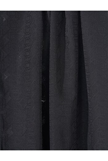 Kayra K Logo Woven Shawl Black
