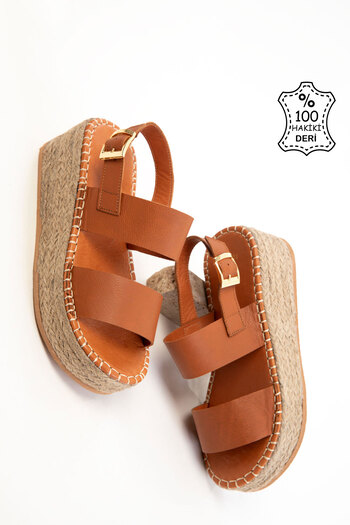 SOHO Tan Genuine Leather Women's Sandals 20683