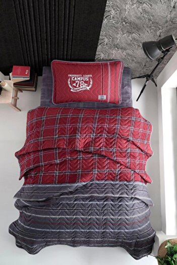 Clasy Single Ranforce Bedspread Campus V1 Claret Red