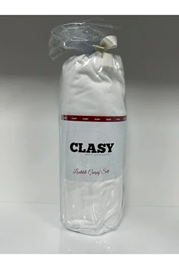 Clasy Ranforce Double Elastic White Sheet Set