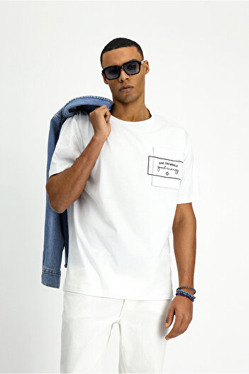 Kiğılı Μπλουζάκι Oversize Cotton Plain Crew Neck