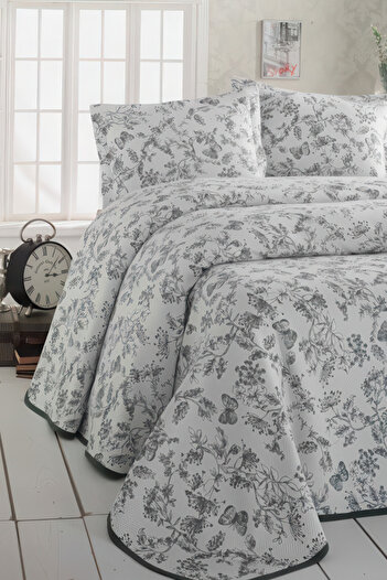 GAMA HOME Jakarlı Çift Kişilik Yatak Örtüsü / Özel Tasarım Çantalı / Farklı Renk ve Desen Seçenekleriyle
