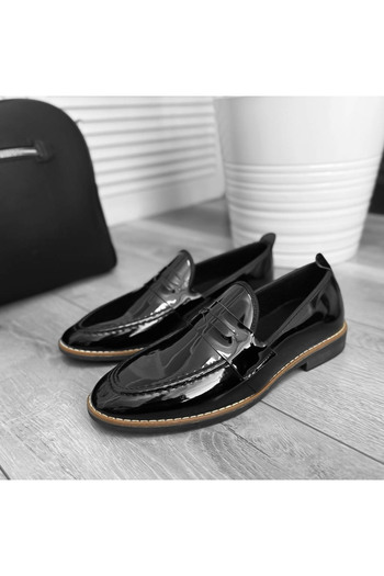 dehaine Men's Casual Loafers, Vegan Leather, 12221, Black