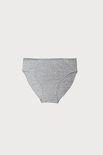 Malabadi Women's Gray 2 Pack Modal Tight Fit Mid Waist Slip Panties 187