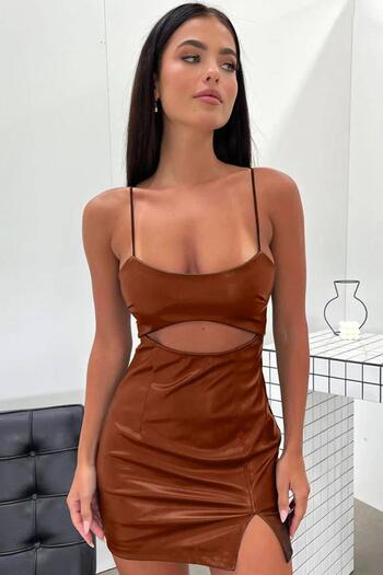 LAST POINT LİFE Pu Leather Dress