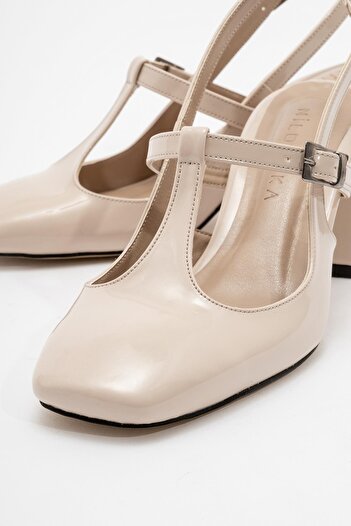 Niloshka ACRON Ecru Patent Leather Buckle Women's Shoes