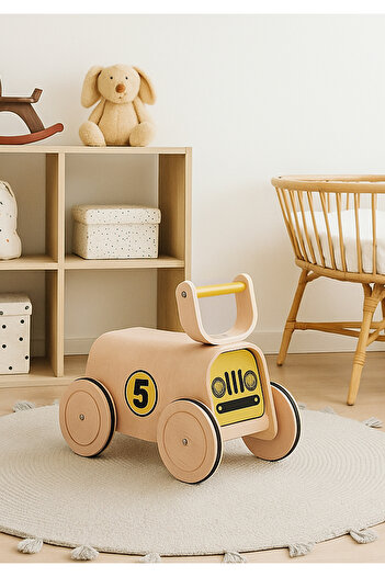 HOMİNG Homing Racer Walker Natural Wood First Step Trolley 241841