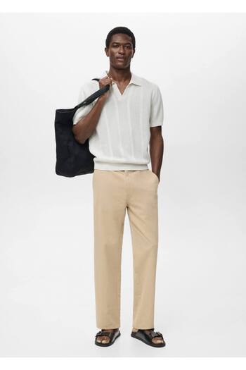 MANGO Man Pamuklu keten regular fit jean pantolon