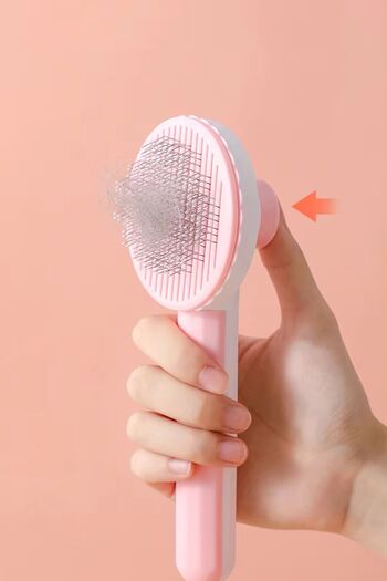 İronika Automatic Cleaning Cat Dog Hair Collector Comb Pet Brush Comb with Ironica Keys