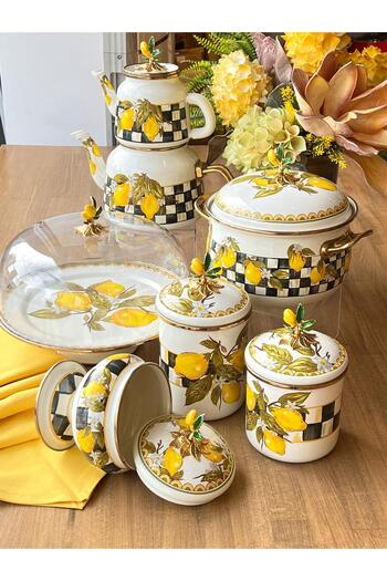 ROSSEV 13 Piece Amarillo Enamel Kitchen Set