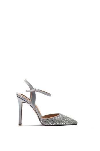 Dedos High Heeled Stone Embroidered Buckle Evening Dress Satin Shoes 330