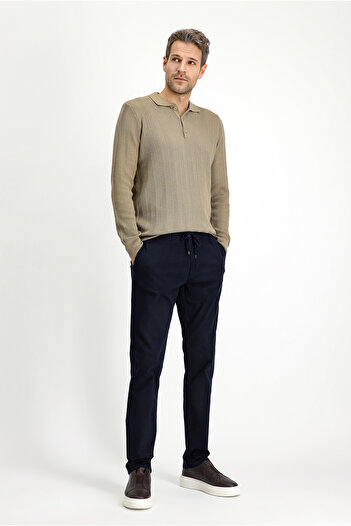 Kiğılı Regular Fit Lycra Elastic Waist String Trousers