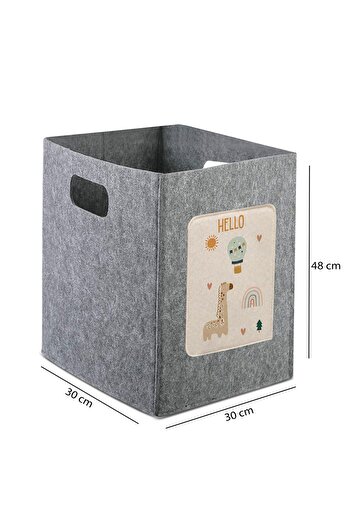 HOMİNG Homing Büyük Boy Keçe Oyuncak ve Çamaşır Sepeti 48 cm HMY-6392