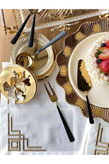 ROSSEV Napoli Black Gold - 5 Piece Serving Spoon Set