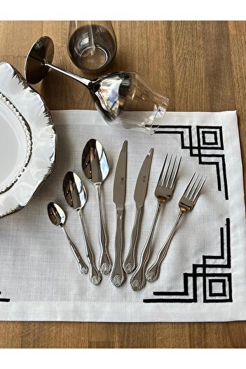ROSSEV Briz Silver 42 Piece Cutlery Set for 6 Persons Çkb