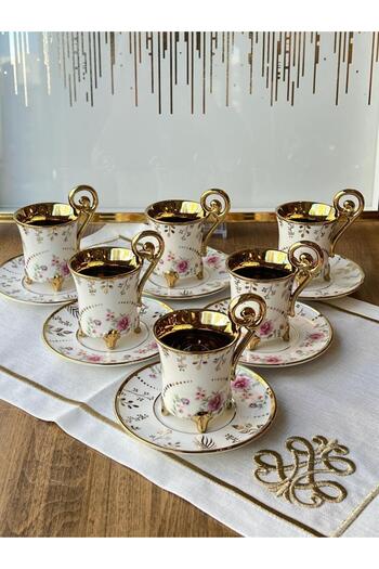 ROSSEV Turkish Coffee Cup Bella 12 Pieces for 6 People