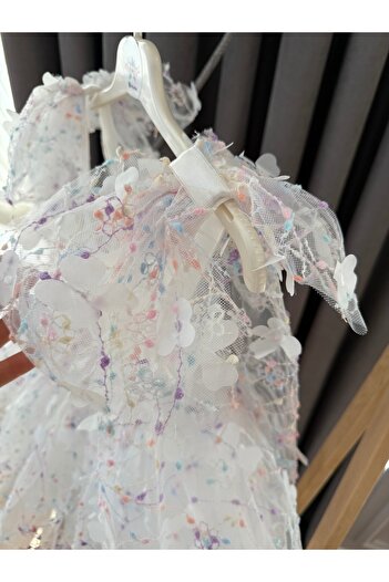 Baby BabyAden τρισδιάστατη πεταλούδα τούλι φουσκωτή φούστα tutu με φιόγκο γενεθλίων αποφοίτηση κοριτσιού παιδικό φόρεμα