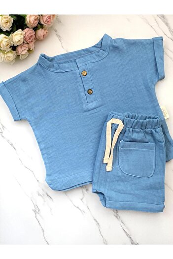Necix's Altıntaş Baby Soft and Breathable Muslin Double Set for Baby Boys