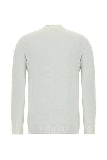 Abdullah Kiğılı Bato Collar Slim Fit Slim Fit Patterned Cotton Cashmere Knitwear Sweater