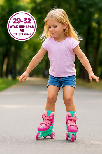 TOYFEST Unicorn Patterned Inline 3 Roller Skate - Adjustable for Size (29 - 32)