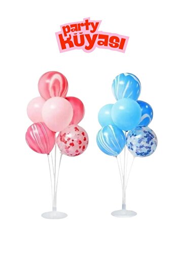 partyrüyası Set of 7 Balloon Stand - Desktop Balloon Holder for Party and Birthday Easy-Installation Balloon Stand