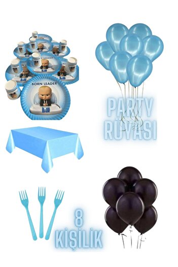 partyrüyası Σετ γενεθλίων με θέμα Patron Baby για 8 άτομα θέμα1