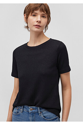 Mavi Black Textured Basic T-Shirt - Regular Fit 1612611 -900
