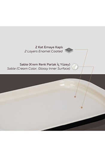 Lava Döküm Dikdörtgen Servis Tabağı Ölçü 32x20cm.
