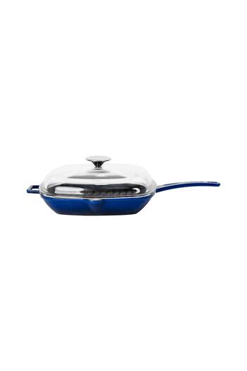 Lava 26x26cm Square Grill Pan - Glass Lid, Iron Solid Handle Casting