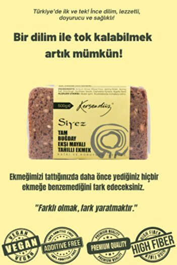 Kersendüz %100 Siyez Ekşi Mayalı Ekmekler 3'lü Seçim 3x500gr (TAHILLI - TAHILLI - TAHILLI)