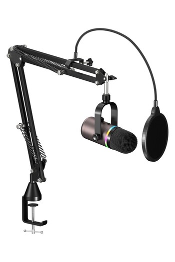 Havit Gamenote Gk63 Pro Rgb Gaming Professional Gamer ميكروفون ومكبر صوت وحامل مكتبي