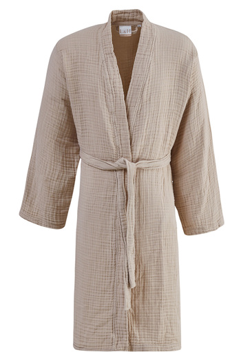 Lucy and Home Unisex Ecru 4 Layer Muslin Dressing Gown / Bathrobe / Kimono