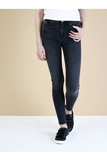 Colin's Super Slim Fit Yüksel Bel Dar Paça Kadın Siyah Jean Pantolon