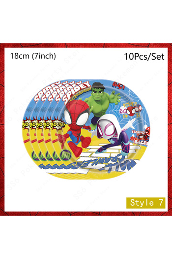 Choice1 7inch Plate 10Pcs Spiderman Birthday Party Decorations Disposable Tableware Plate Cup Napkins Bags S