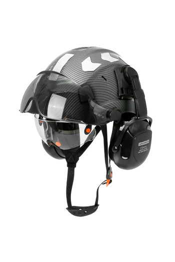 Choice carbon fiber set A CE Construction Safety Helmet With Visor Built In Goggle Earmuffs For Engineer Ha