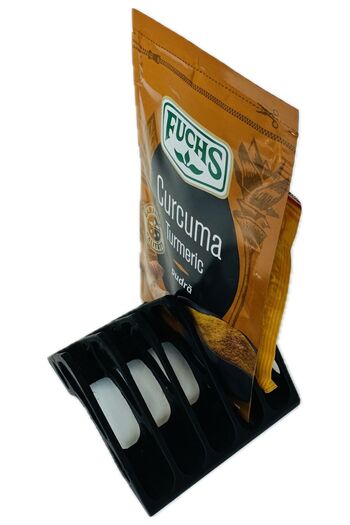 OEM Spice bag organizer holder 5 compartments 3D printed from PLA Black, Dudi Model