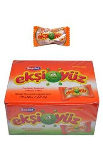 SAADET 100 Pieces of Sour Chewing Gum - Orange Flavored