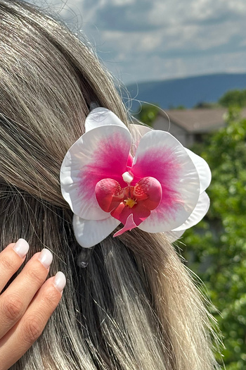 TAKIŞTIR White and Pink Color Aloha Orchid Latch Buckle