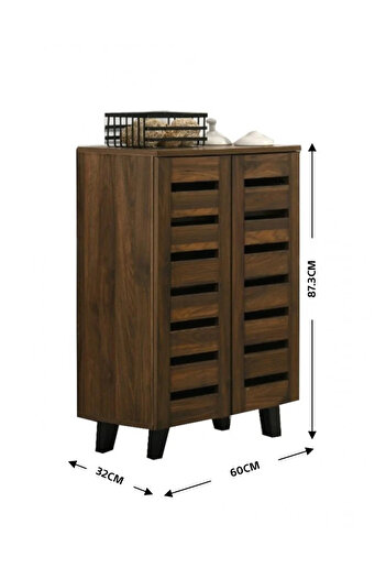 Generic Shoe Cabinet with 4 Shelves - High-Quality Malaysian Wood, Brown