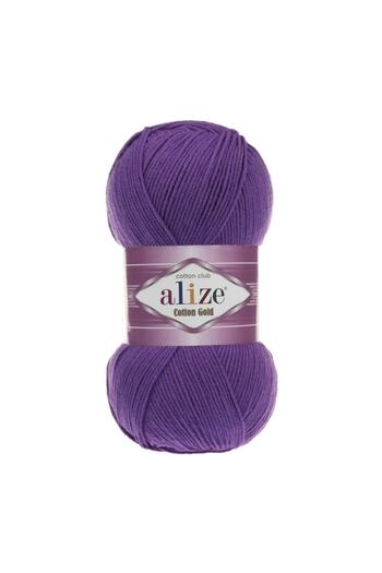 Alize Cotton Gold 44 Purple Color Cotton Hand Knitting Rope - 5 Pieces