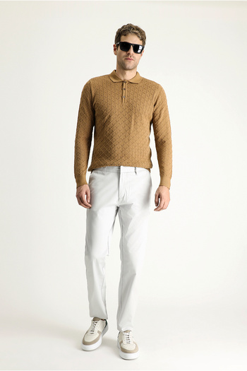 Kiğılı Slim Fit Slim Fit Lycra Satin Canvas / Chino Trousers