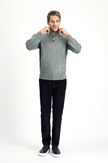 Kiğılı Relaxed Fit Comfortable Cut Cotton Velvet Trousers